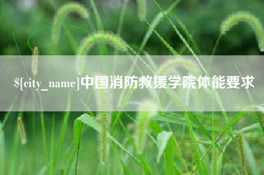 淮北中国消防救援学院体能要求