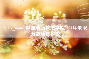 淮北中国消防救援学院2024年录取分数线是多少
