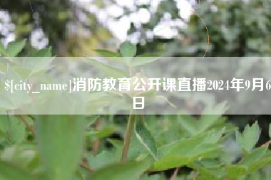 淮北消防教育公开课直播2024年9月6日