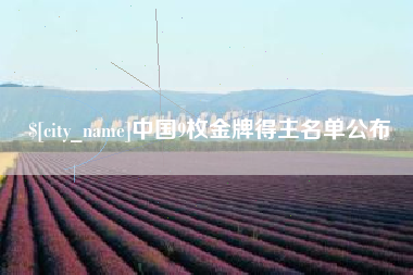 淮北中国9枚金牌得主名单公布