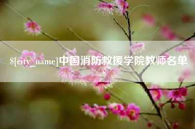 淮北中国消防救援学院教师名单