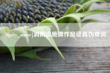 淮北消防设施操作员证真伪查询