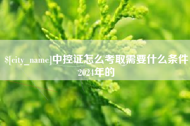 淮北中控证怎么考取需要什么条件2024年的