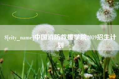 淮北中国消防救援学院2019招生计划