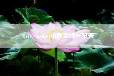 淮北中国金牌一览表